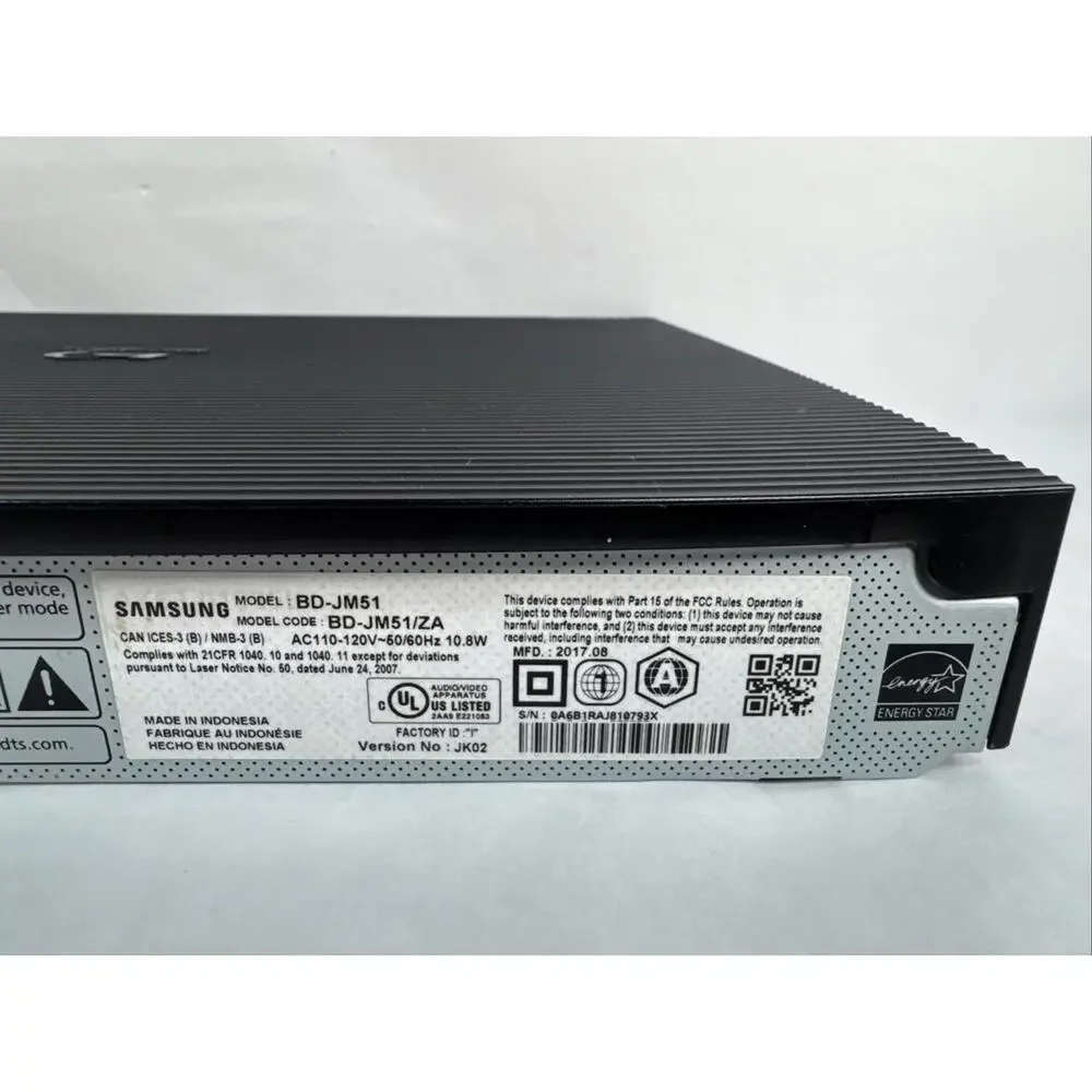 Samsung BD-JM51 Smart Curved Blu-ray DVD Player Wi-Fi Streaming no Remote ShF